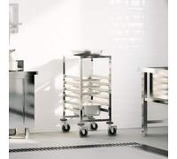 vidaXL Carrello Portateglie con 6 GN Contenitori 39x55x87 cm