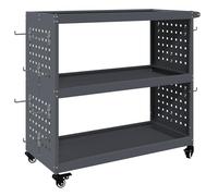 vidaXL Carrello portautensili in metallo antracite, 75 x 35 x 73 cm, design industriale, richiudibile