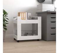vidaXL Carrello Scrivania bianco lucido 60x45x60 cm Legno Multistrato