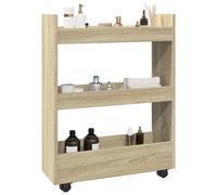 vidaXL Carrello Stretto a 3 Livelli Rovere Sonoma in Truciolato