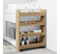 vidaXL Carrello Stretto a 4 Livelli Rovere Artigianale in Truciolato