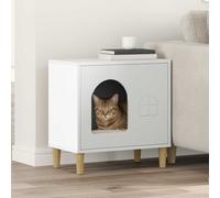 vidaXL Casa per Gatti Bianco 51 x 30 x 52 cm Legno multistrato