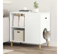 vidaXL Casa per Gatti Bianco 72 x 42,5 x 70 cm Legno ingegnerizzato