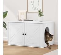 vidaXL Casa per Gatti Bianco 85 x 55 x 50,5 cm Legno ingegnerizzato