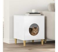 vidaXL Casa per Gatti Bianco Lucido 42,5 x 40 x 53 cm