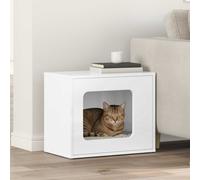 vidaXL Casa per Gatti Bianco Lucido 51 x 30 x 42,5 cm