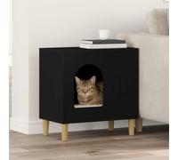 vidaXL Casa per Gatti Nero 51 x 30 x 52 cm Legno multistrato