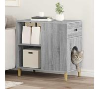 vidaXL Casa per Gatti Sonoma grigio 72 x 42,5 x 70 cm