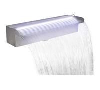 vidaXL Cascata per Laghetto Rettangolare LED Acciaio Inox 45 cm Gioco d'Acqua