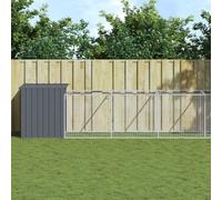 vidaXL Casetta Cani con Corsa Antracite 110x609x110 cm Acciaio Zincato