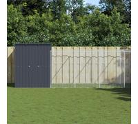 vidaXL Casetta Cani con Corsa Antracite 165x1067x181cm Acciaio Zincato