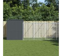 vidaXL Casetta Cani con Corsa Antracite 214x1273x181cm Acciaio Zincato