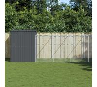 vidaXL Casetta Cani con Corsa Antracite 214x865x181 cm Acciaio Zincato