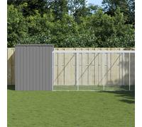 vidaXL Casetta Cani Corsa Grigio Chiaro 214x661x181 cm Acciaio Zincato
