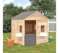 vidaXL Casetta con Porta Chiudibile e Vasi Fiori Legno Massello Abete