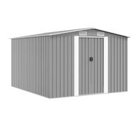 vidaXL Casetta da Giardino 257x298x178 cm in Metallo Grigio