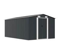 vidaXL Casetta da Giardino 257x392x181 cm in Metallo Antracite