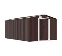 Casetta da giardino 257x392x181 cm in metallo marrone