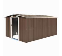 vidaXL Casetta da Giardino 257x392x181 cm in Metallo Marrone