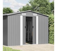 vidaXL Capanno da Giardino in Metallo 257x497x178 cm Grigio Casetta Attrezzi