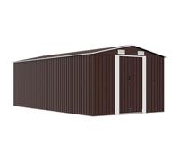 vidaXL Casetta da Giardino 257x489x181 cm in Metallo Marrone