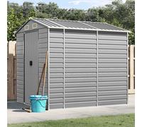 vidaXL Capanno da Giardino Grigio chiaro 191x215x198 cm Acciaio zincato