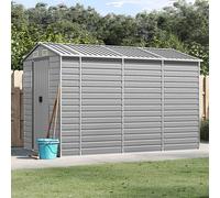 vidaXL Casetta da giardino grigio chiaro 191x300x198 cm in acciaio zincato