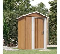 vidaXL Capanno da giardino marrone 126x97,5x177 cm acciaio zincato