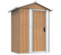 vidaXL Capanno da giardino marrone 126x97,5x177 cm acciaio zincato
