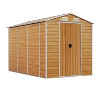 vidaXL Capanno da giardino Marrone chiaro 191x300x198 cm Acciaio zincato