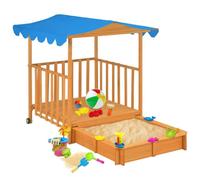 vidaXL Casetta dei Giochi con Sabbiera in Legno di Abete Blu UV50