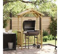 vidaXL Gazebo Esagonale Rustico Marrone Chiaro per Esterni | Struttura per Ombra in Legno Trattato | Spazioso, ospita Fino a 4 Persone | Perfetto per abbellire Il Giardino e per attività di Svago.