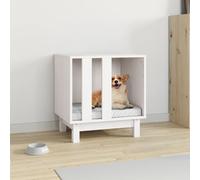 vidaXL Casetta per Cani bianco 50x40x52 cm in Legno Massello di Pino