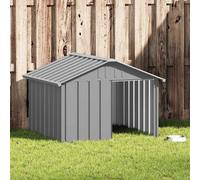 vidaXL Casetta per Cani grigio 116,5x103x81,5 cm Acciaio Zincato