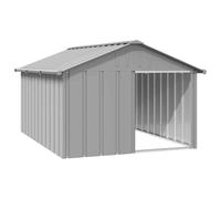 vidaXL Casetta per Cani grigio 116,5x153x81,5 cm Acciaio Zincato