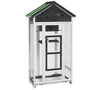 vidaXL Casetta per Uccelli Grigia 91,5x53x170 cm Legno Massello Pino