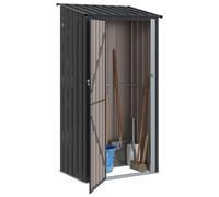 vidaXL Casette da giardino Antracite 103 x 74 x 200 cm Metallo, Casetta da Giardino e Terrazza, Moderna, Resistente alle Intemperie, Ampio Spazio per Attrezzi