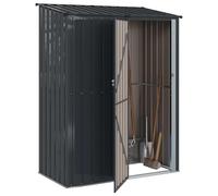 vidaXL Casette da giardino Antracite 153,5 x 86 x 200 cm Metallo, Casetta da giardino e terrazza, resistente agli agenti atmosferici, spazio ampio per attrezzi e altro