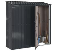 vidaXL Casette da giardino Antracite 203,5 x 73 x 200 cm Metallo, Casetta da giardino e terrazza, resistente agli agenti atmosferici, spazio ampio per attrezzi e altro