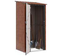 vidaXL Casette da giardino Marrone 103 x 86 x 200 cm Metallo, Casetta da giardino e terrazza, resistente agli agenti atmosferici, spazio ampio per attrezzi e altro