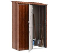 vidaXL Casette da giardino Marrone 140,5 x 74 x 200 cm Metallo