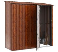 vidaXL Casetta da giardino 203 x 85,5 x 200 cm Metallo resistente agli agenti atmosferici Marrone