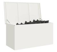 vidaXL Scatola di Stoccaggio Esterno Bianco 100 x 50,5 x 50 cm Acciaio, Soluzione di stoccaggio per Giardino e terrazzo, Box Resistente, Organizer in Metallo, armadietto Rettangolare