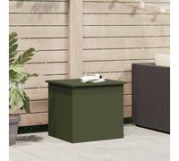 vidaXL Scatola di Stoccaggio Esterno Verde Oliva 55 x 50,5 x 50 cm, Cassa da Giardino, armadietto Rettangolare, Mobile Resistente al Tempo, organizzatore in Acciaio, Soluzione duratura