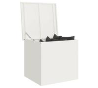 vidaXL Scatola di Stoccaggio Esterno Bianco 55 x 50,5 x 50 cm Acciaio, Soluzione di stoccaggio per Giardino e terrazzo, Box Resistente, Organizer in Metallo, armadietto Rettangolare