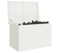 vidaXL Armadio per Esterno Bianco 80 x 50,5 x 50 cm in Acciaio Opaco, 175 L di capacità, Resistente ai UV e Impermeabile, Stile Industriale e Include Scatola per Cuscini con Sollevamento a Gas