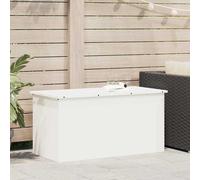 vidaXL Scatola di Stoccaggio Esterno Bianco 100 x 50,5 x 50 cm Acciaio, Soluzione di stoccaggio per Giardino e terrazzo, Box Resistente, Organizer in Metallo, armadietto Rettangolare
