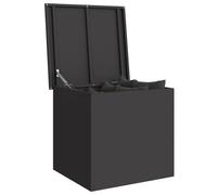 vidaXL Scatola di Stoccaggio Esterno Nero 55 x 50,5 x 50 cm Acciaio, Soluzione di stoccaggio per Giardino e terrazzo, Box Resistente, Organizer in Metallo, armadietto Rettangolare