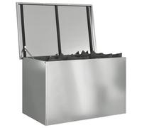 vidaXL Armadio da Esterno Rettangolare in Acciaio Galvanizzato Argento 80 x 50,5 x 50 cm Impermeabile, Perfetto per Organizzare Giardino e Patio con Ampio Spazio Interno Industriale.