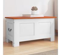 vidaXL Cassapanca con Coperchio Marrone e Bianco Legno Massello Acacia